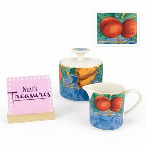 Victoria & Beale FORBIDDEN FRUIT Porcelain Fruit Lidded Sugar Bowl Creamer Set